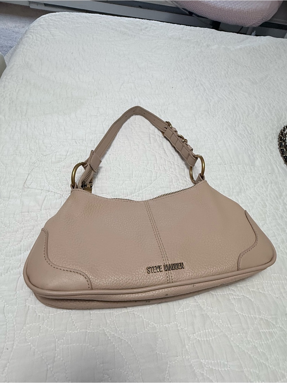 Steve Madden tan Leather Shoulder Bag